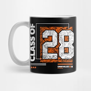 Class of 2028 Urban Streetwear // Graduation Class of '28 Orange Mug